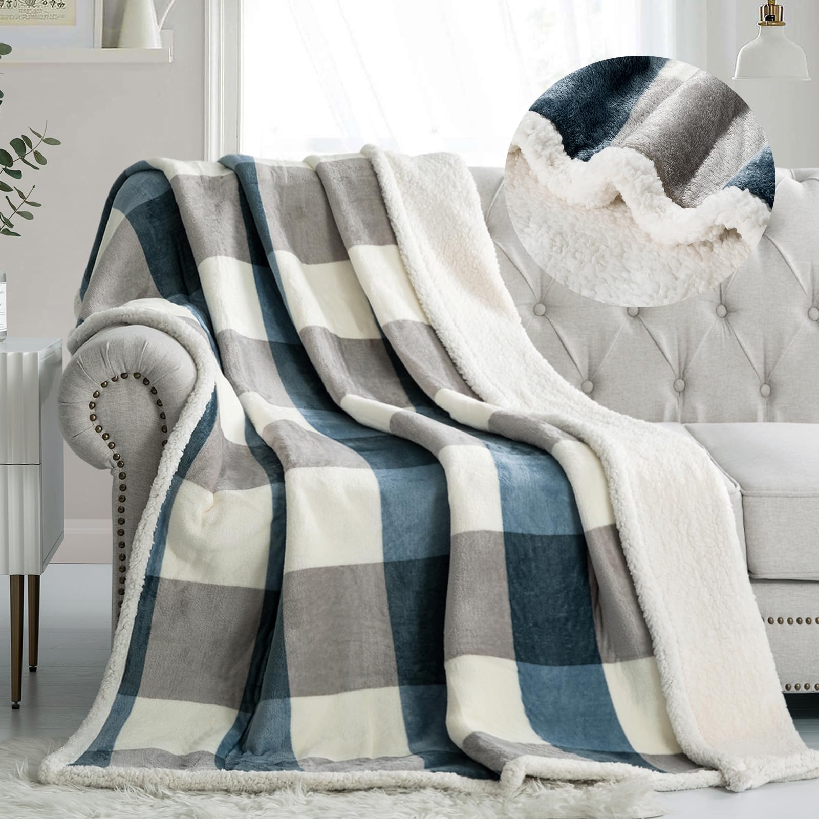 PU MEI couverture face avant plaid montrant le motif et le confort