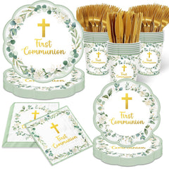 pugipien assiettes principales vertes montrant motif croix dorée et finition élégante