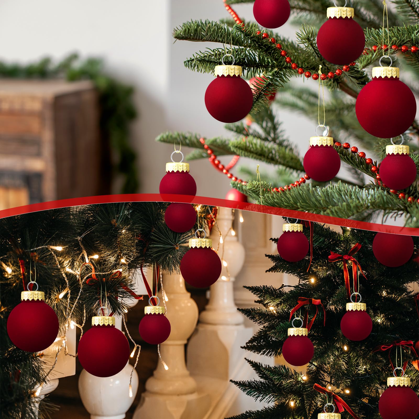 PullCrease boules intégrées à une guirlande, ajout d'élégance festive
