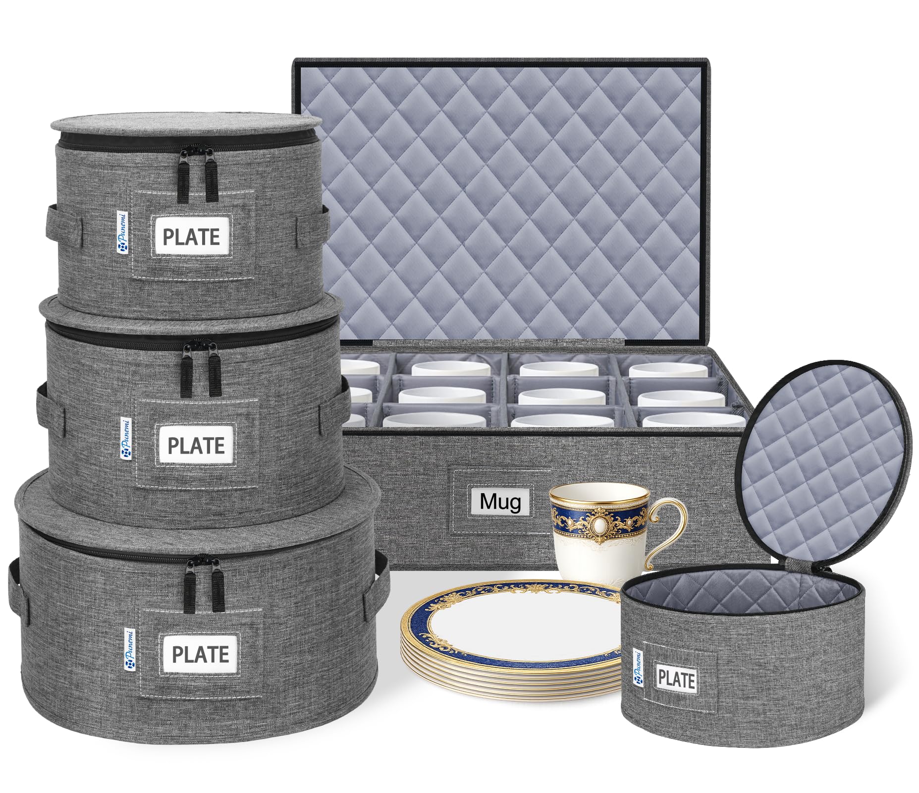 punemi coffret assiette dîner visible de face montrant protection rigide