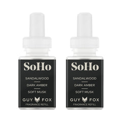 Pura x GUY FOX packaging avant montrant le pack et l'élégance