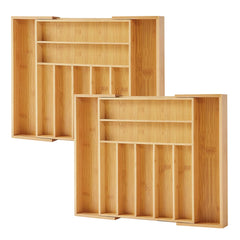 Purawood face avant du range-couverts montrant compartiments et finition naturelle