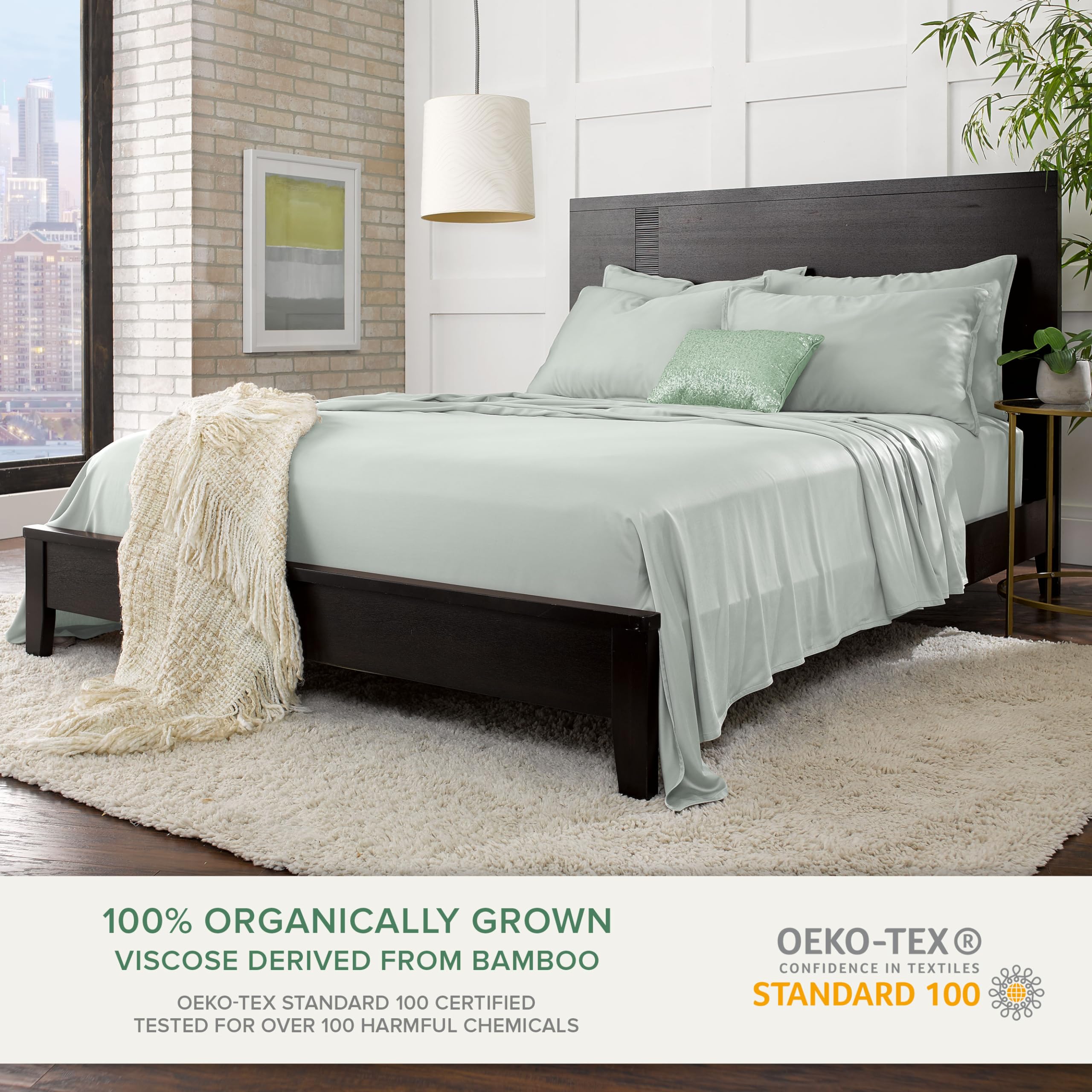 Pure Bamboo fermeture en enveloppe visible, maintien de l'oreiller sans glissement