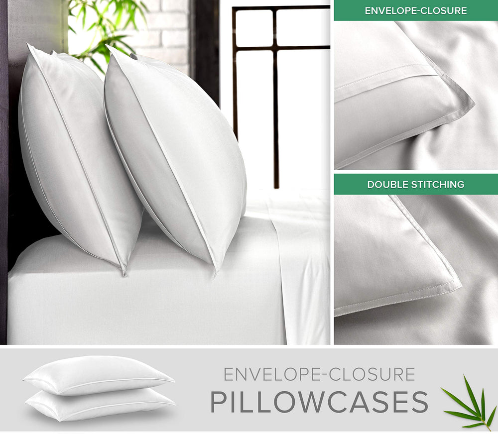 Pure Bamboo gros plan de la taie enveloppe, finition couture double