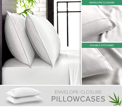 Pure Bamboo gros plan de la taie enveloppe, finition couture double