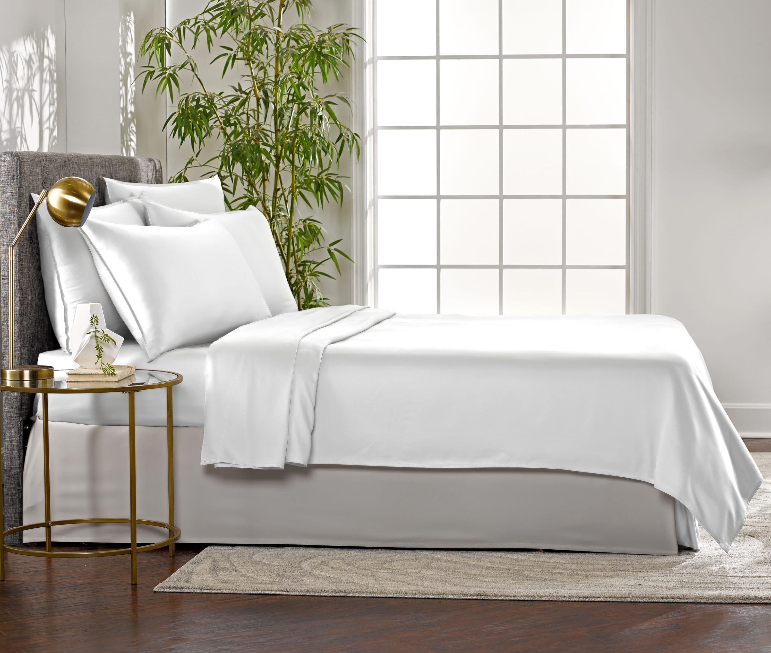 Pure Bamboo gros plan de la texture satin 300 fils, douceur visible