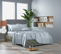 Pure Bamboo texture du tissu sateen 300 fils montrant douceur et finition soyeuse