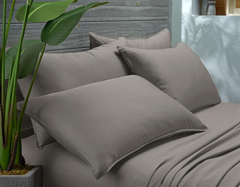 Pure Bamboo taies enveloppantes double surpiqûre, coutures renforcées et durabilité
