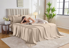 Pure Bamboo gros plan sur texture satin 300 fils illustrant douceur et fraîcheur
