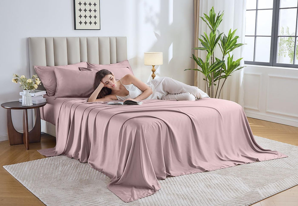 Pure Bamboo gros plan texture satin 300 fils montre douceur et résistance