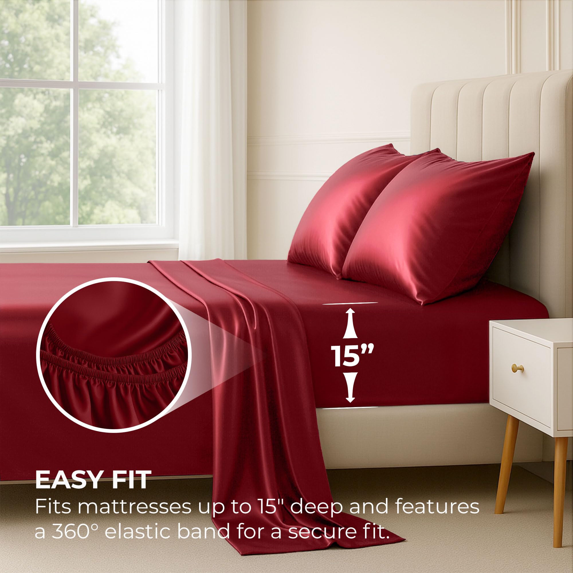Pure Bedding drap‑housse King ajusté sur matelas profond, maintien sécurisé