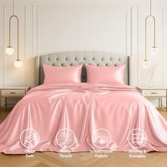 Pure Bedding gros plan satin microfibre 1800 montrant douceur et lustre