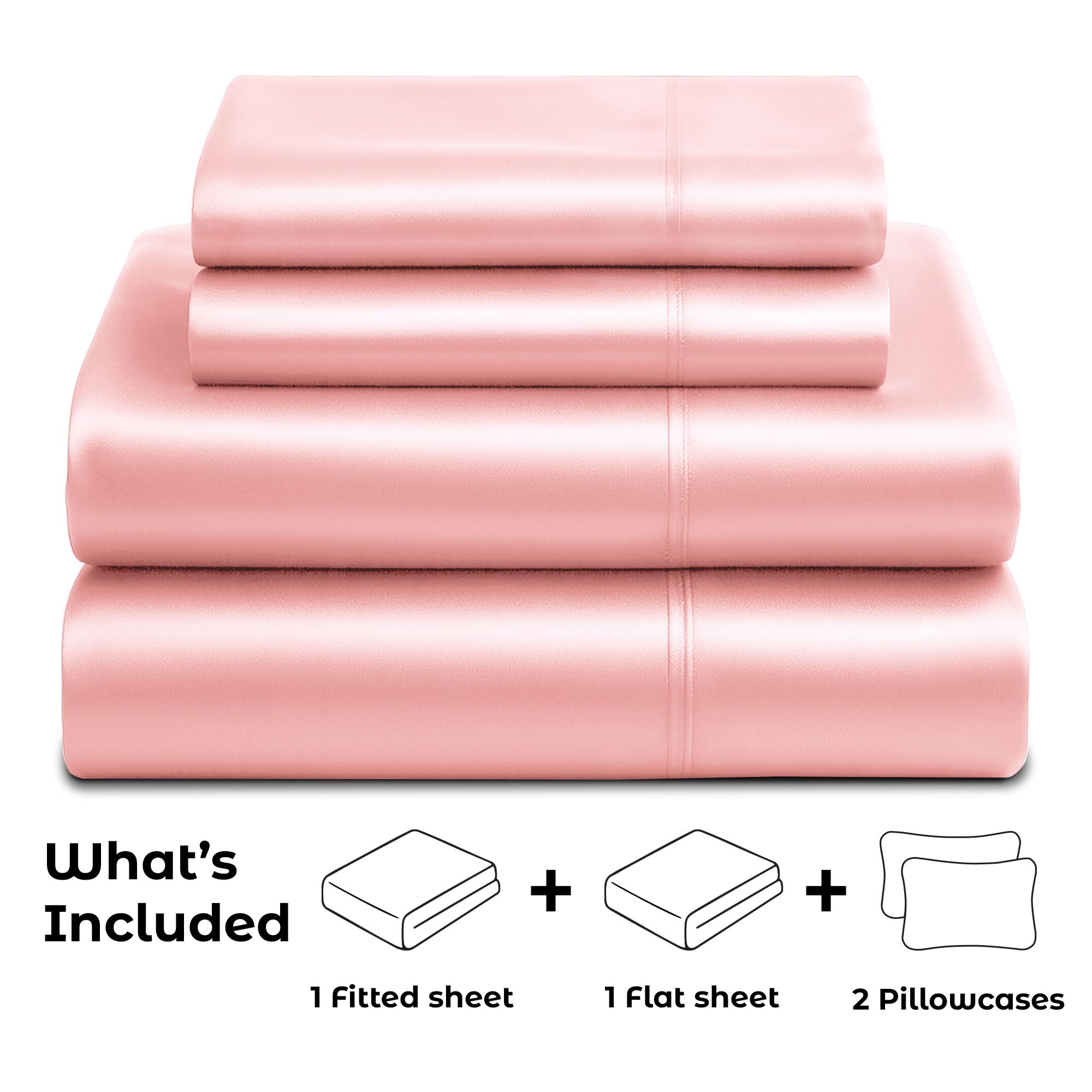 Pure Bedding taie d'oreiller rose détail couture pour confort et finition