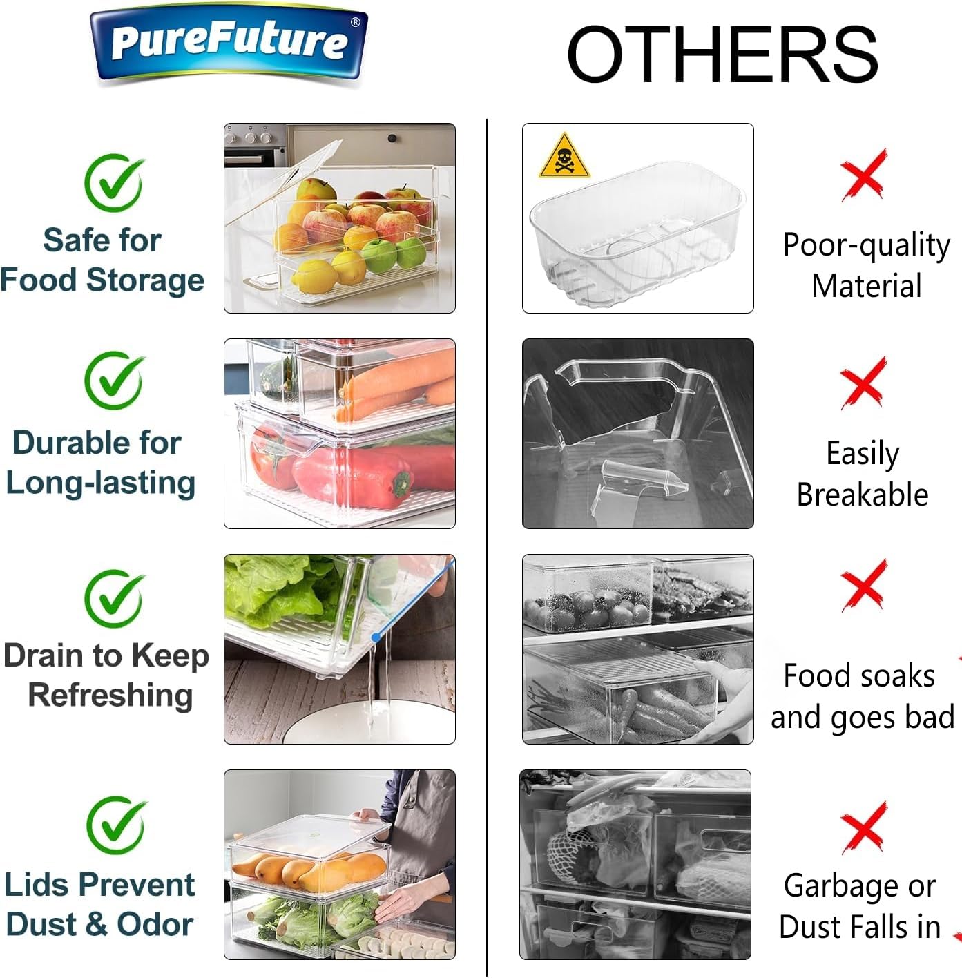 Pure Future comparaison de tailles pour jumbo, standard et compact en main