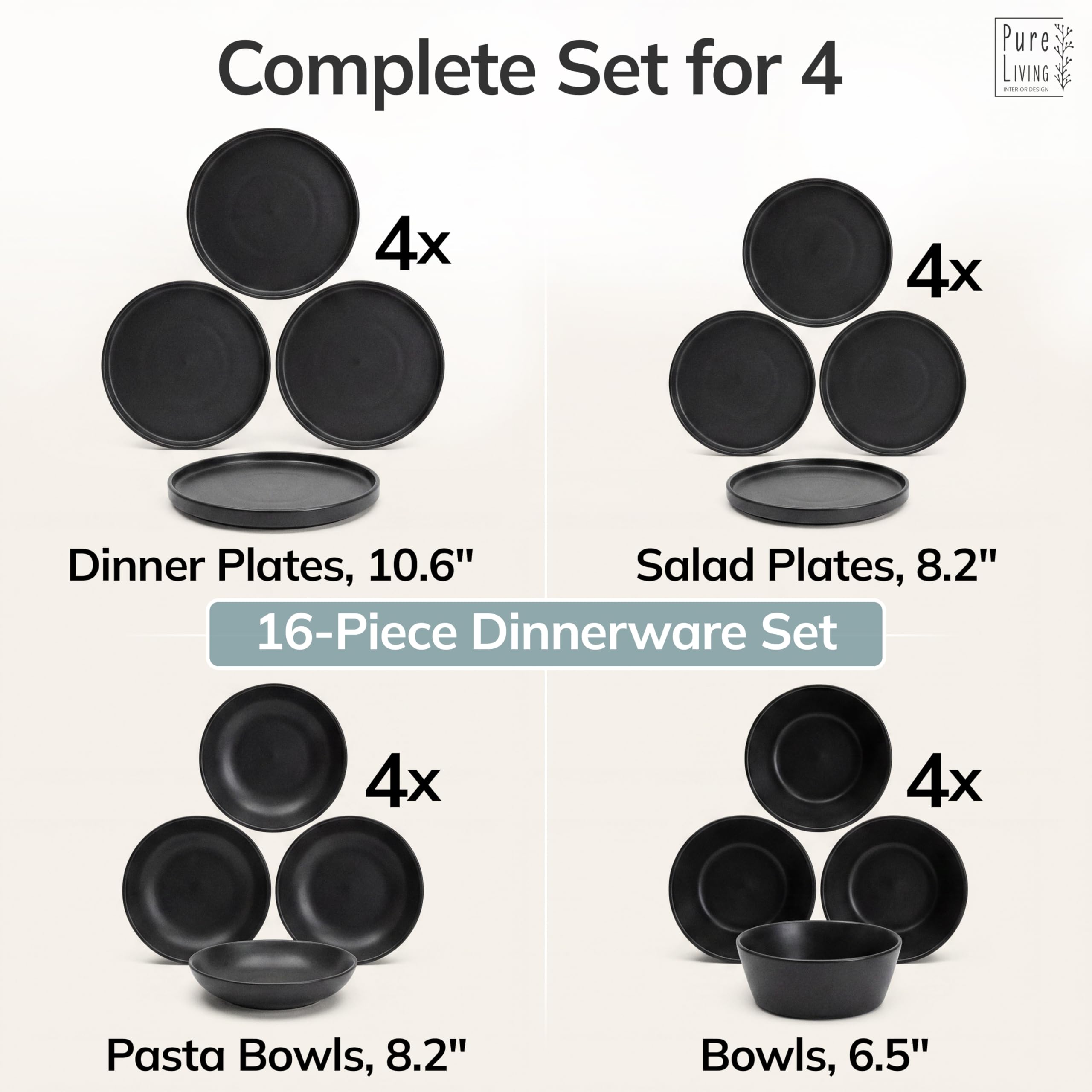 PURE LIVING main tenant une assiette précise l'échelle et confort