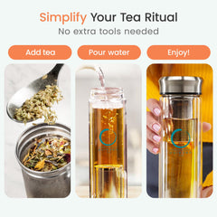 Pure Zen Tea bouteille en usage infusion de thé froid pour hydratation saine