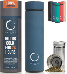 Pure Zen Tea bouteille face avant montrant design élégant et portabilité