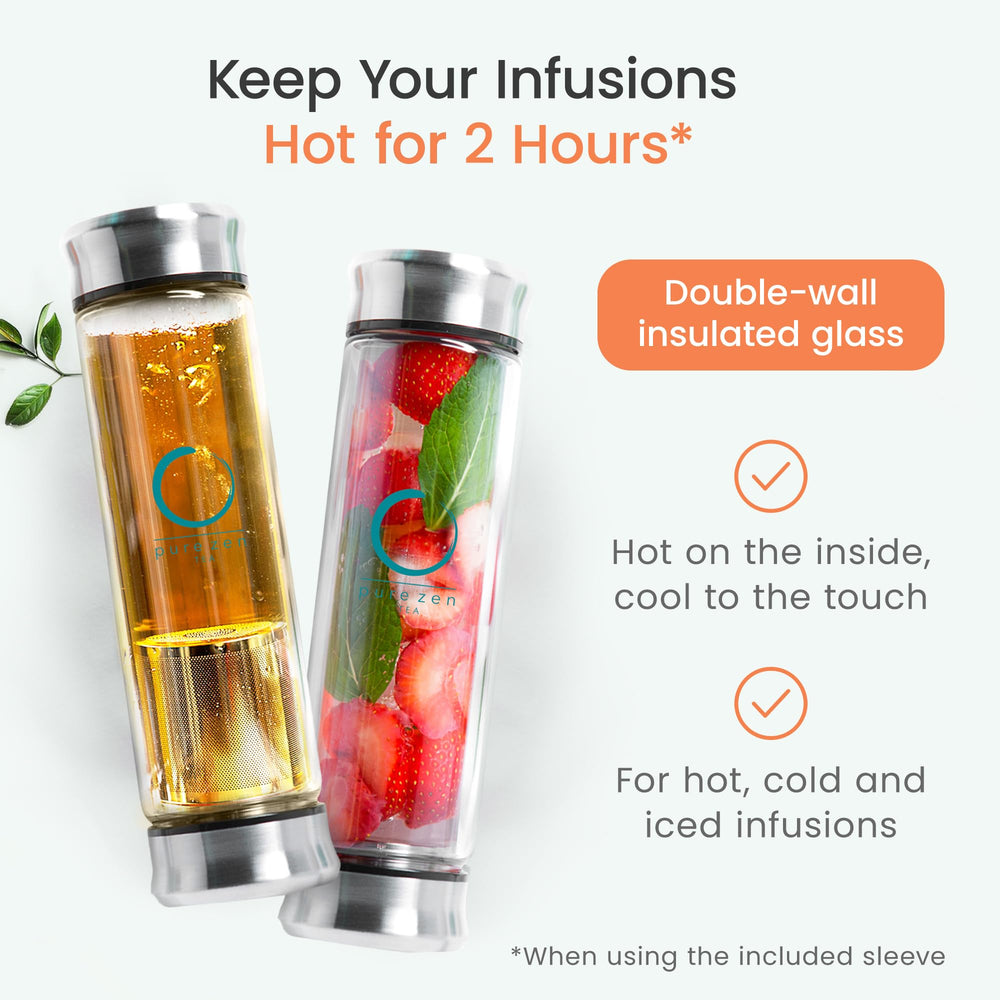Pure Zen Tea comparaison par main illustrant la capacité pratique 400 ml