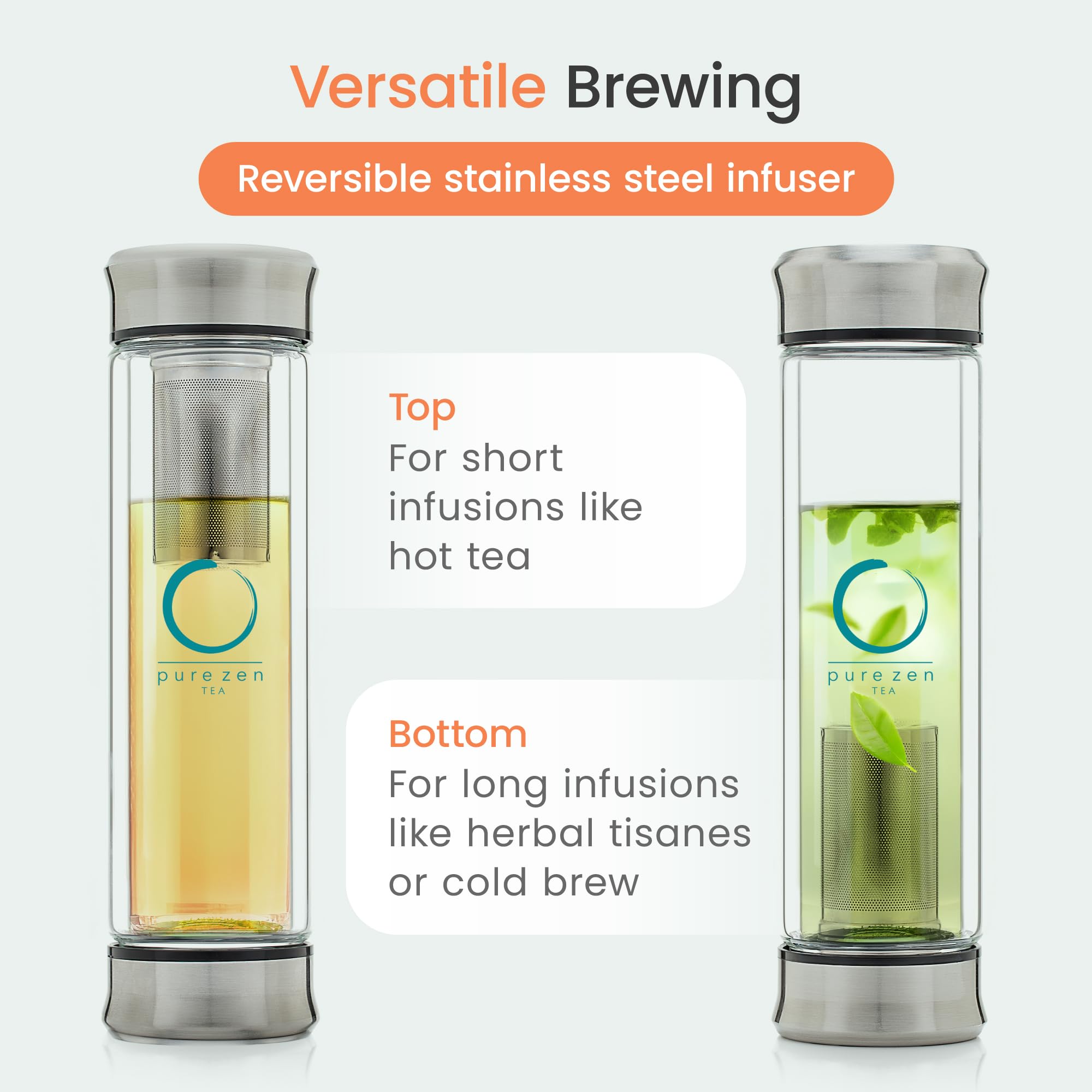 Pure Zen Tea verre double-paroi isolant maintenant chaleur et fraîcheur