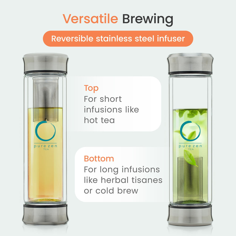 Pure Zen Tea verre double-paroi isolant maintenant chaleur et fraîcheur