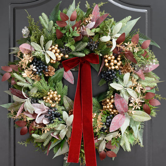 PureCosy couronne face à la porte pour accueil festif