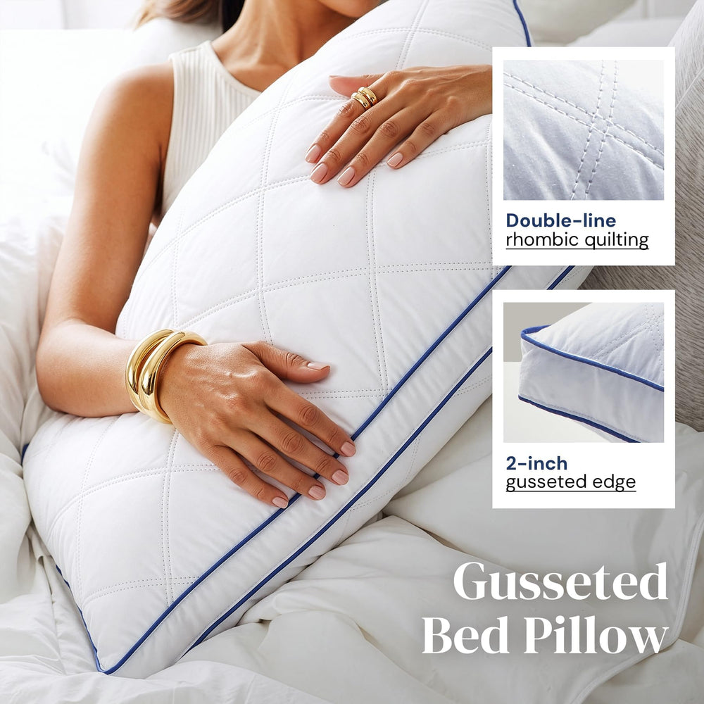 puredown détail passepoil bleu finition élégante et durable