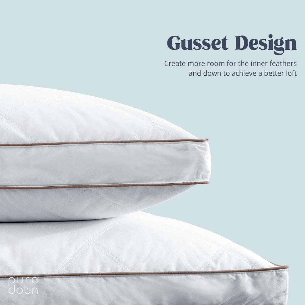 puredown gros plan du garnissage plumes et duvet montrant gonflant