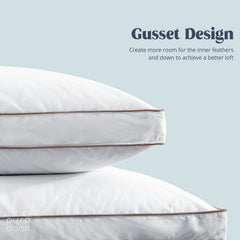 puredown gros plan du garnissage plumes et duvet montrant gonflant