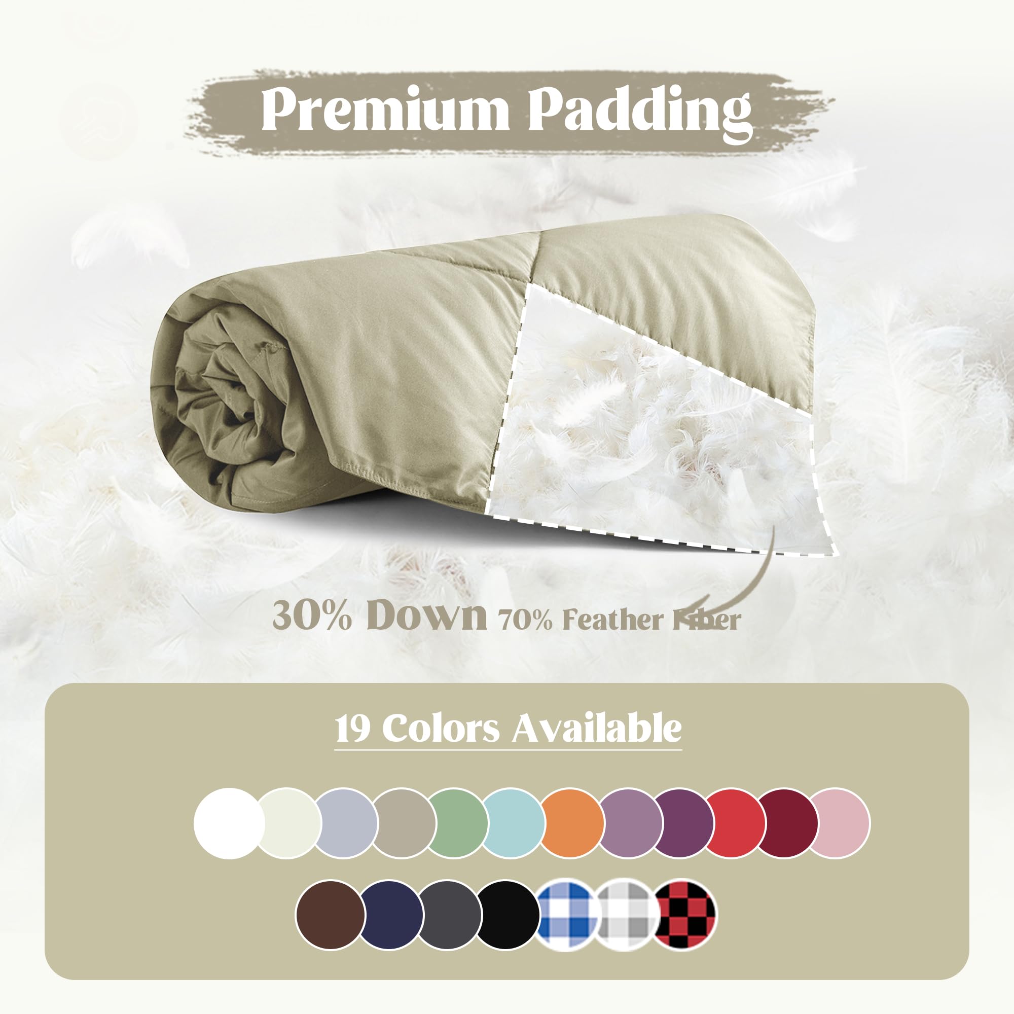 puredown texture housse polyester douce résistante aux plis