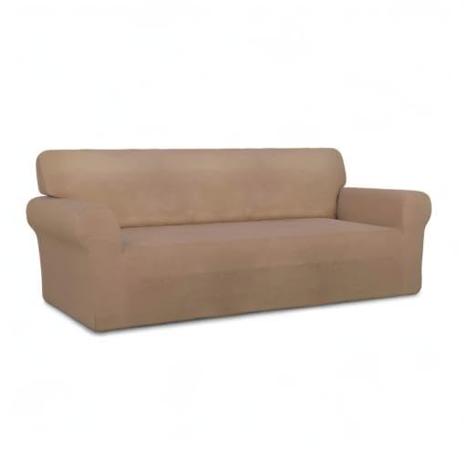 PureFit lifestyle salon camel transformant le canapé en point focal décor