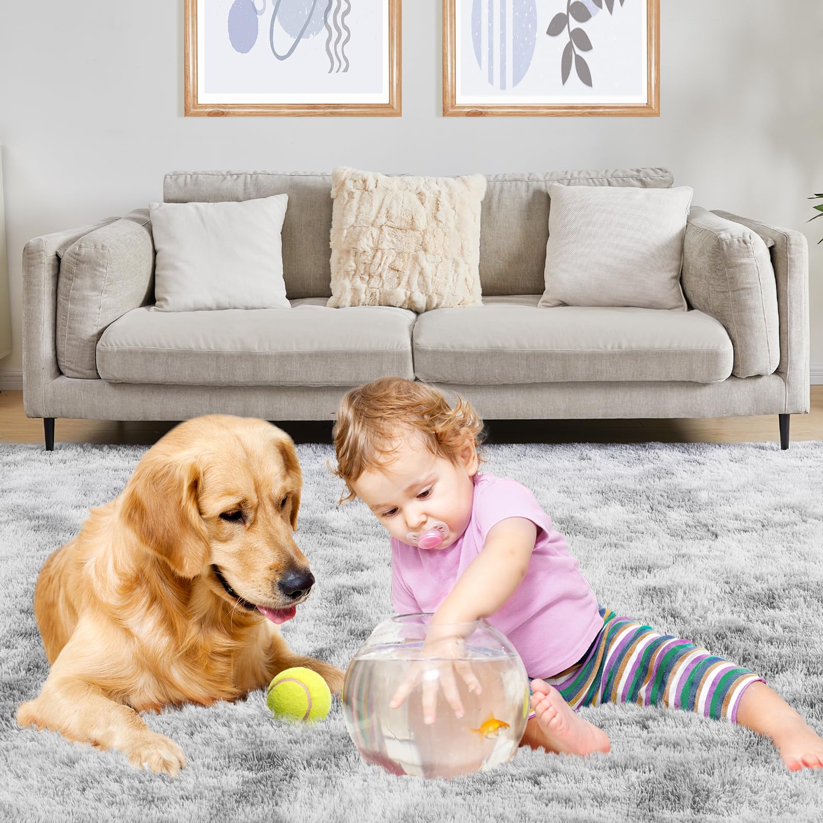 Tapis Puremy installé dans un salon moderne créant ambiance cosy