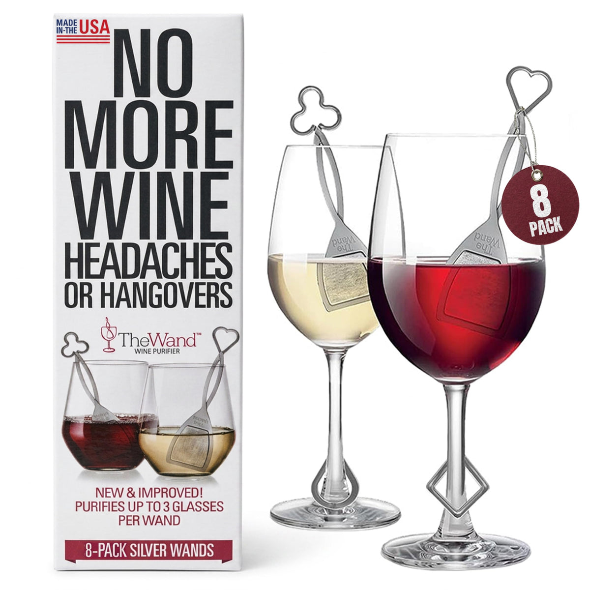 PureWine emballage avant montrant boîtes et bénéfice purification facile