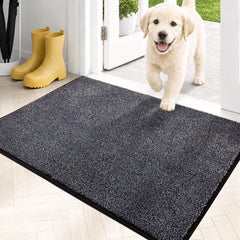 PURRUGS paillasson face avant montrant couleur bleu-gris noir et surface absorbante