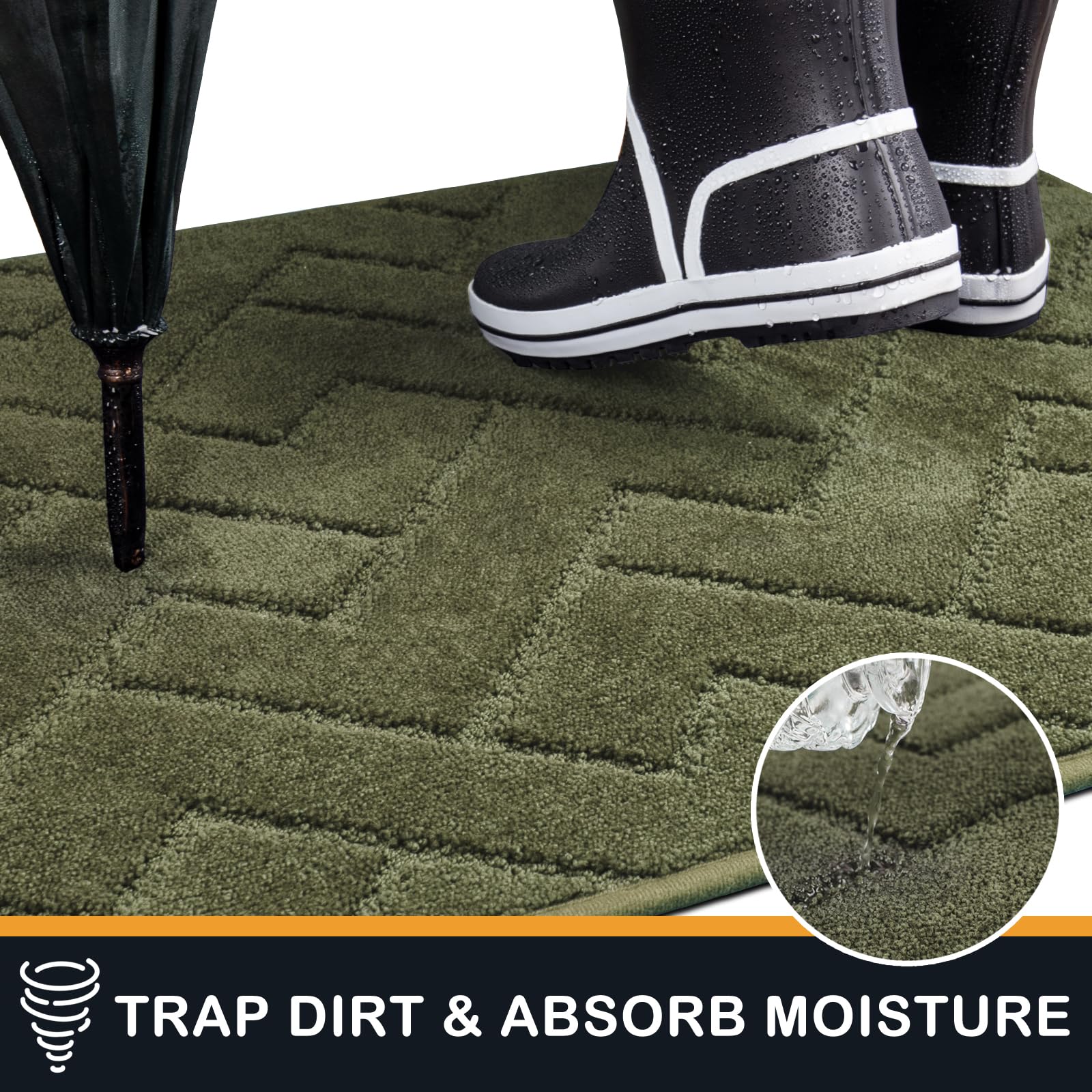PURRUGS tapis sous une porte ouverte, profil bas permet l'ouverture sans blocage