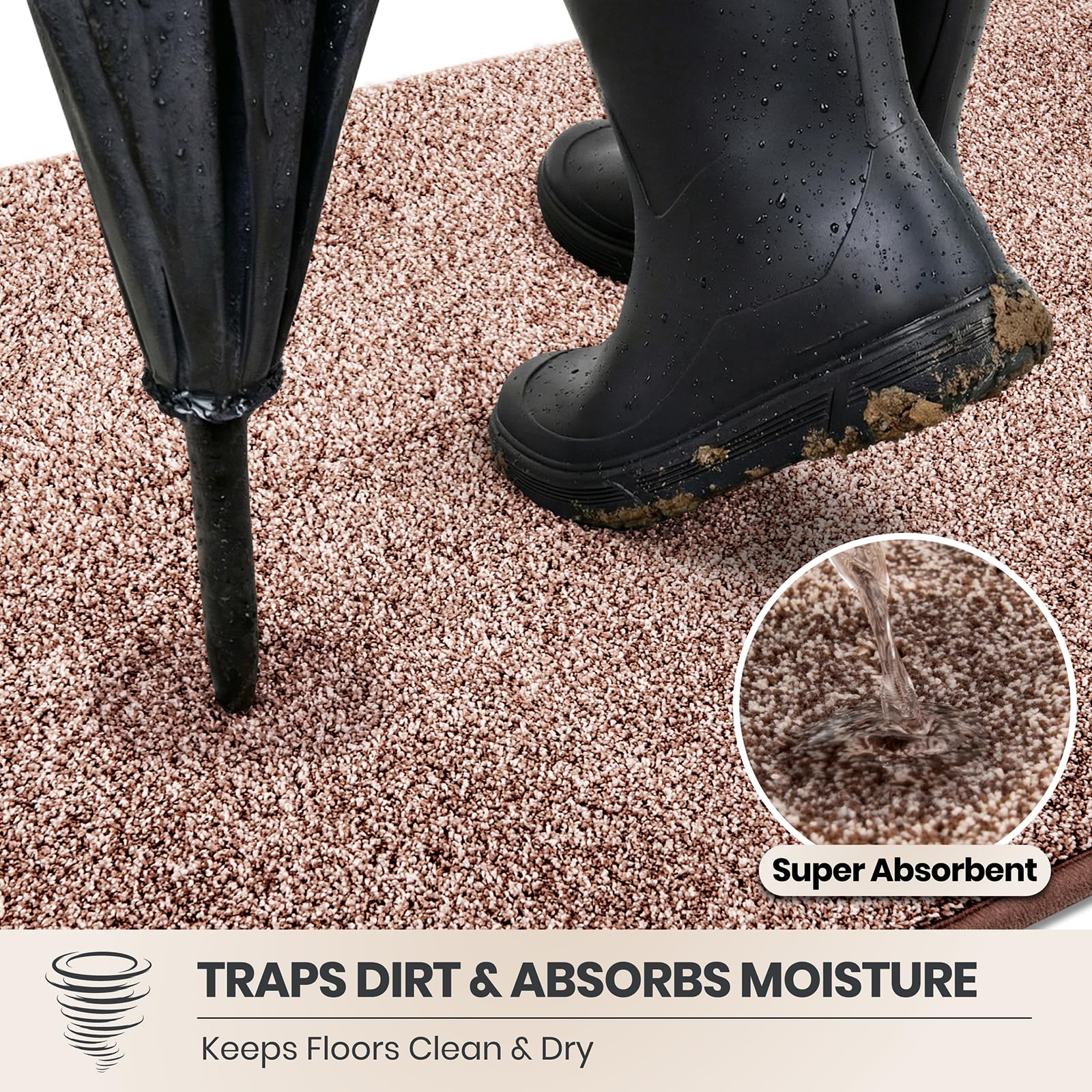 PURRUGS microfibre gros plan montrant fibres absorbantes et capture d'humidité