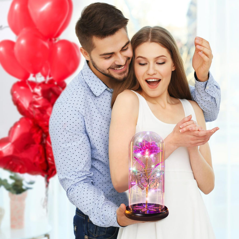 Pusuny mise en scène chambre montrant la rose Galaxy comme décor