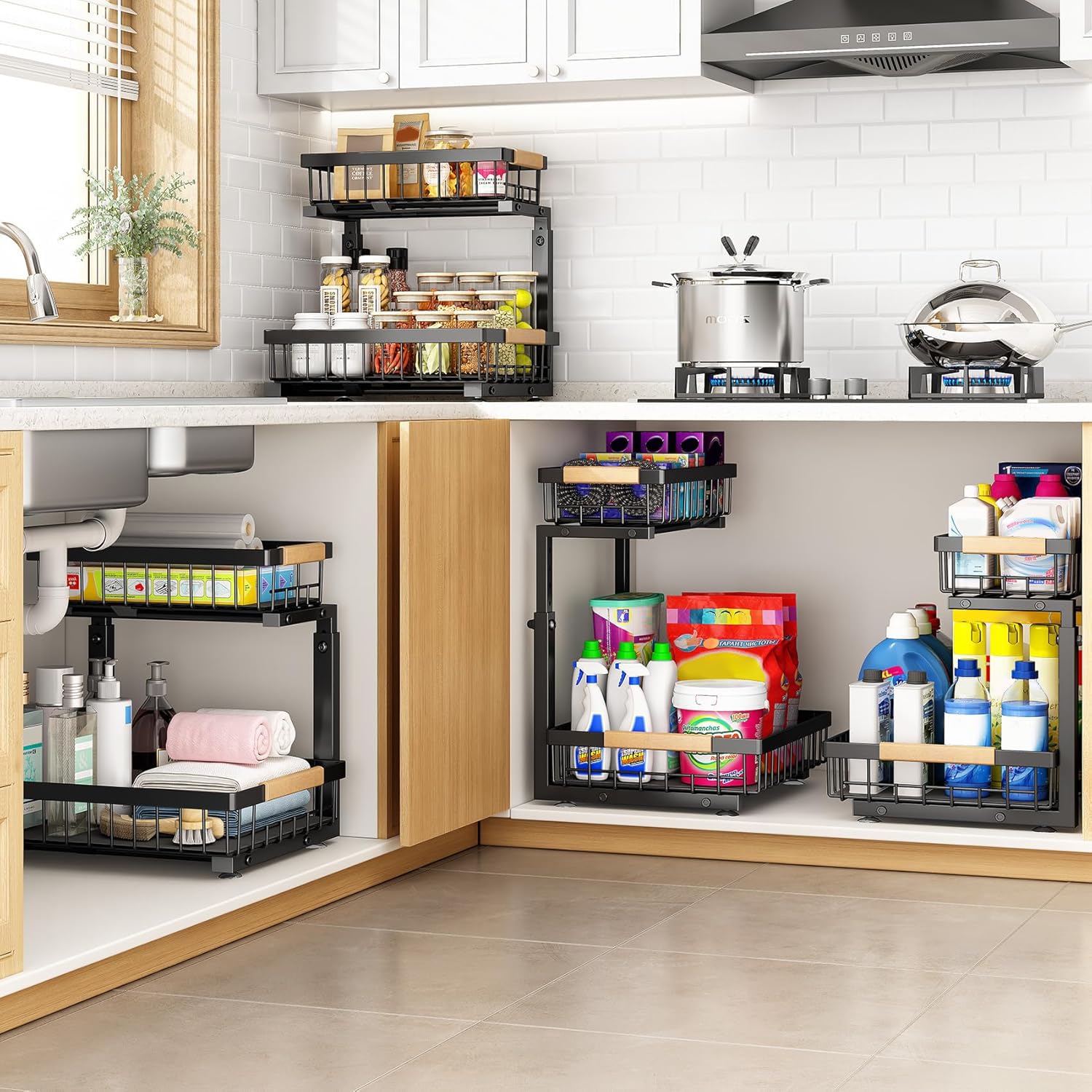 PXRACK mise en scène cuisine montrant gain d'espace et organisation pratique