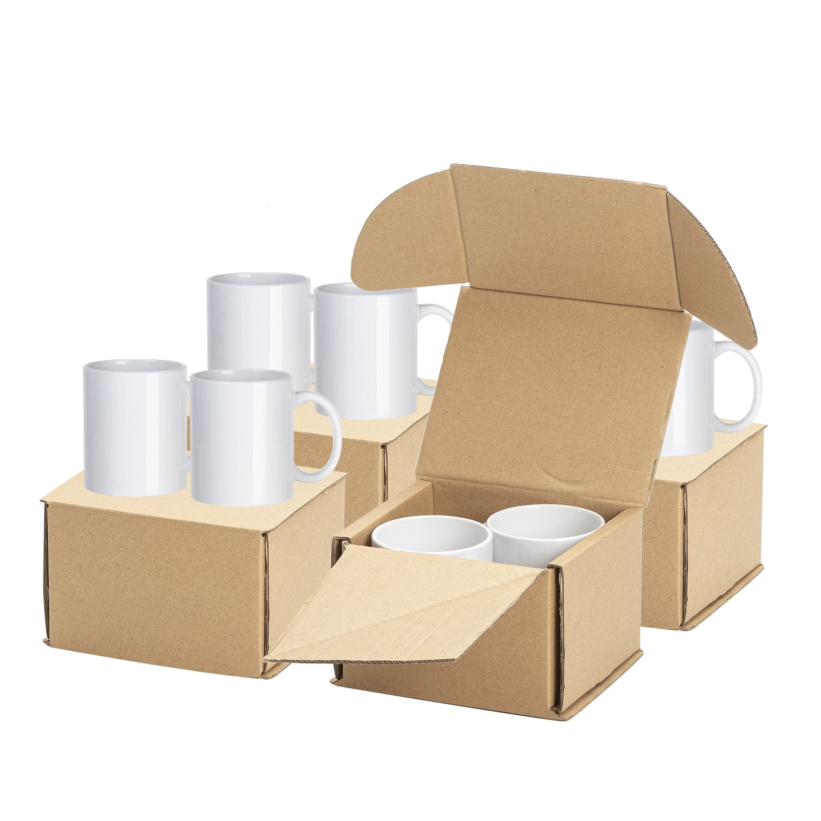 PYD Life tasse face avant blanche prête à personnaliser, finition brillante