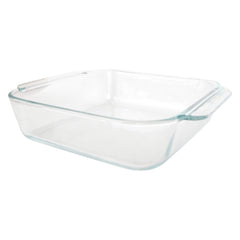 Pyrex 222 face avant montrant le plat transparent et pratique