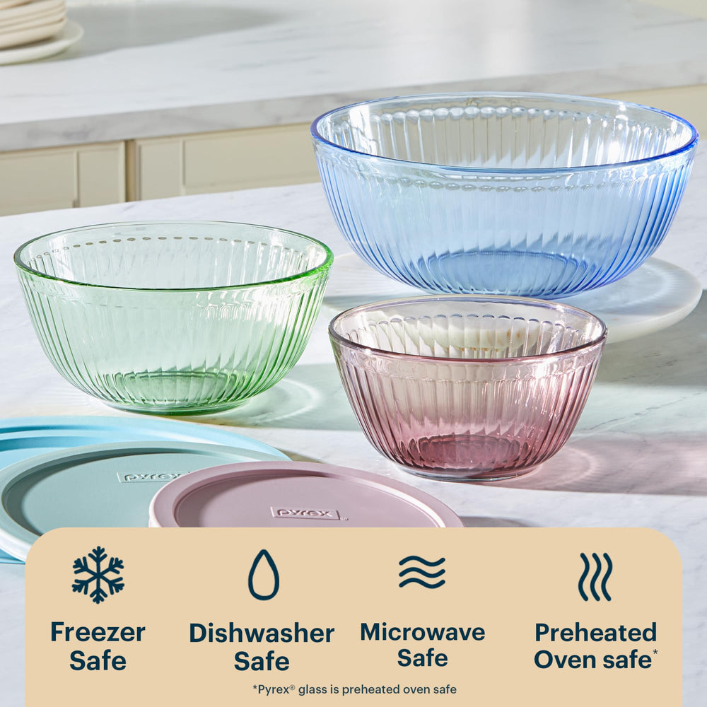 Pyrex comparaison d’échelle des trois tailles, choix adapté aux portions