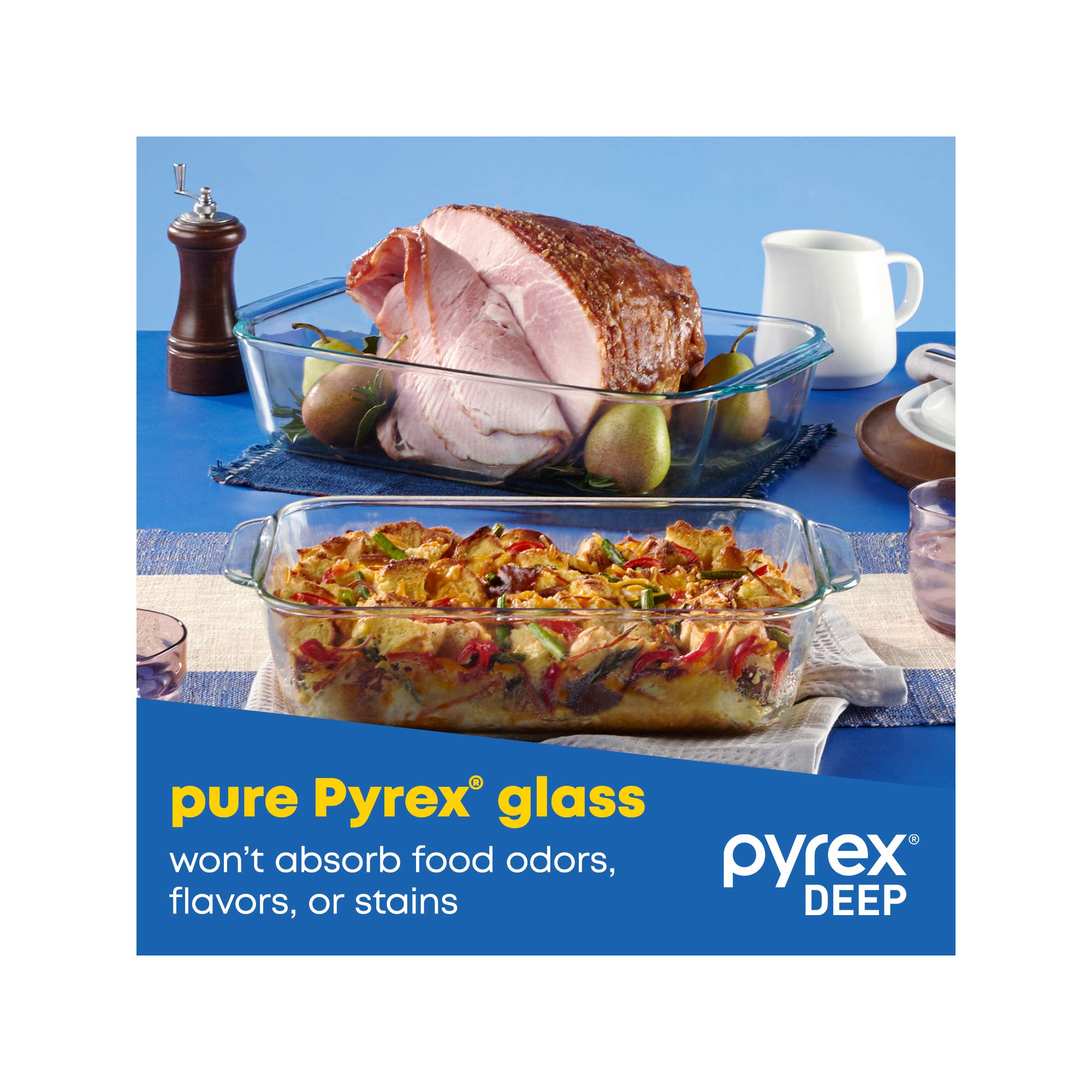 Pyrex comparaison capacité montrant plus de contenu que modèles standards
