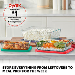 Pyrex contenants ouverts avec couvercles, organisation pratique pour repas préparés