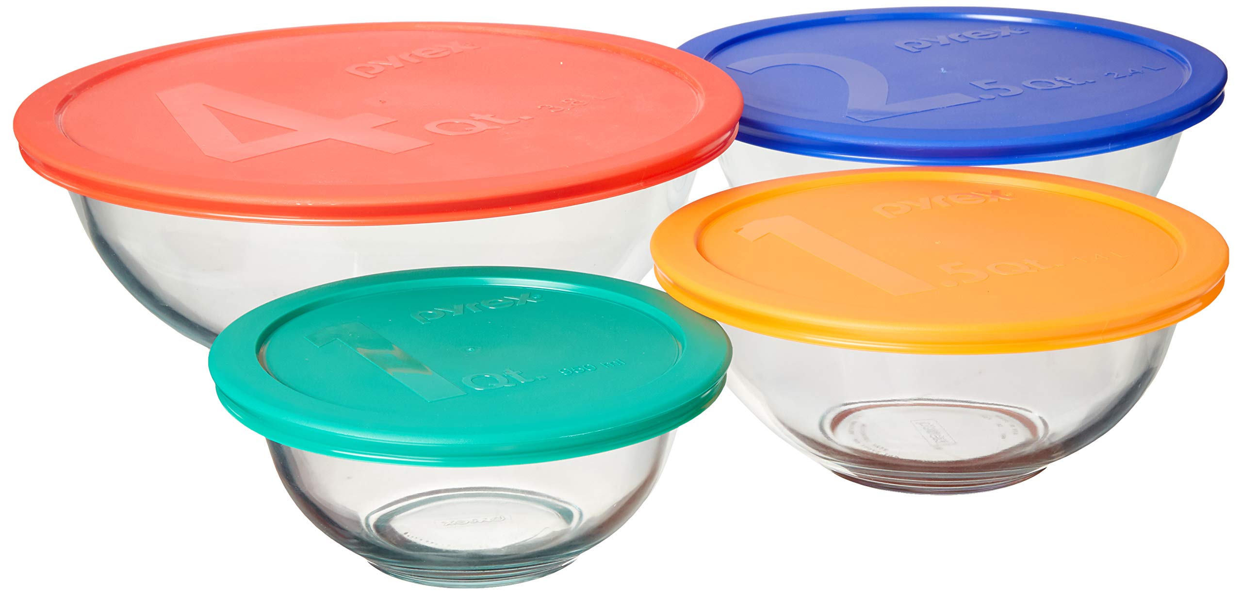 Pyrex ensemble avant emballage montrant bols et couvercles pratiques