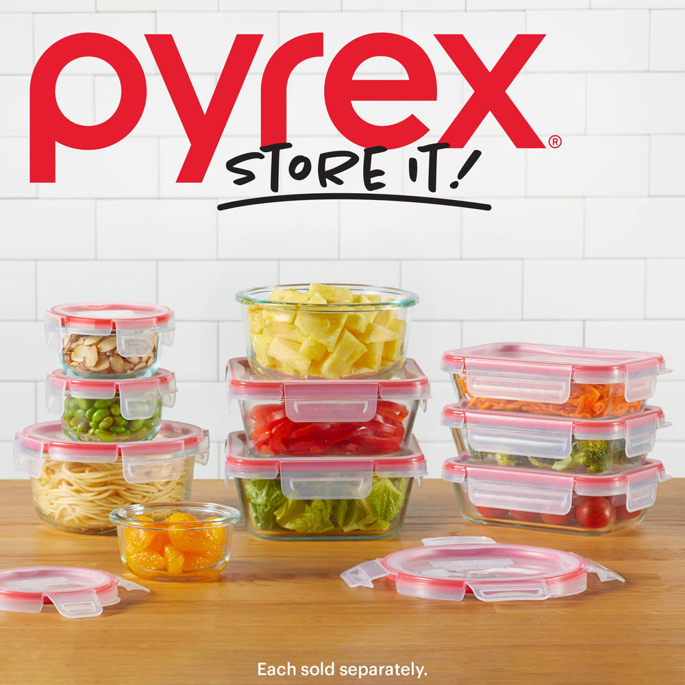 Pyrex Freshlock comparaison d'échelle montrant capacité 6 tasses pratique