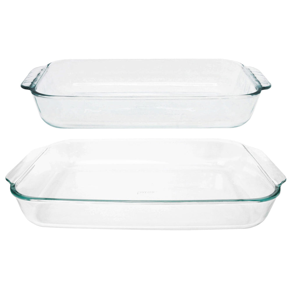 Pyrex plat avant emballage montrant le design pratique et durable