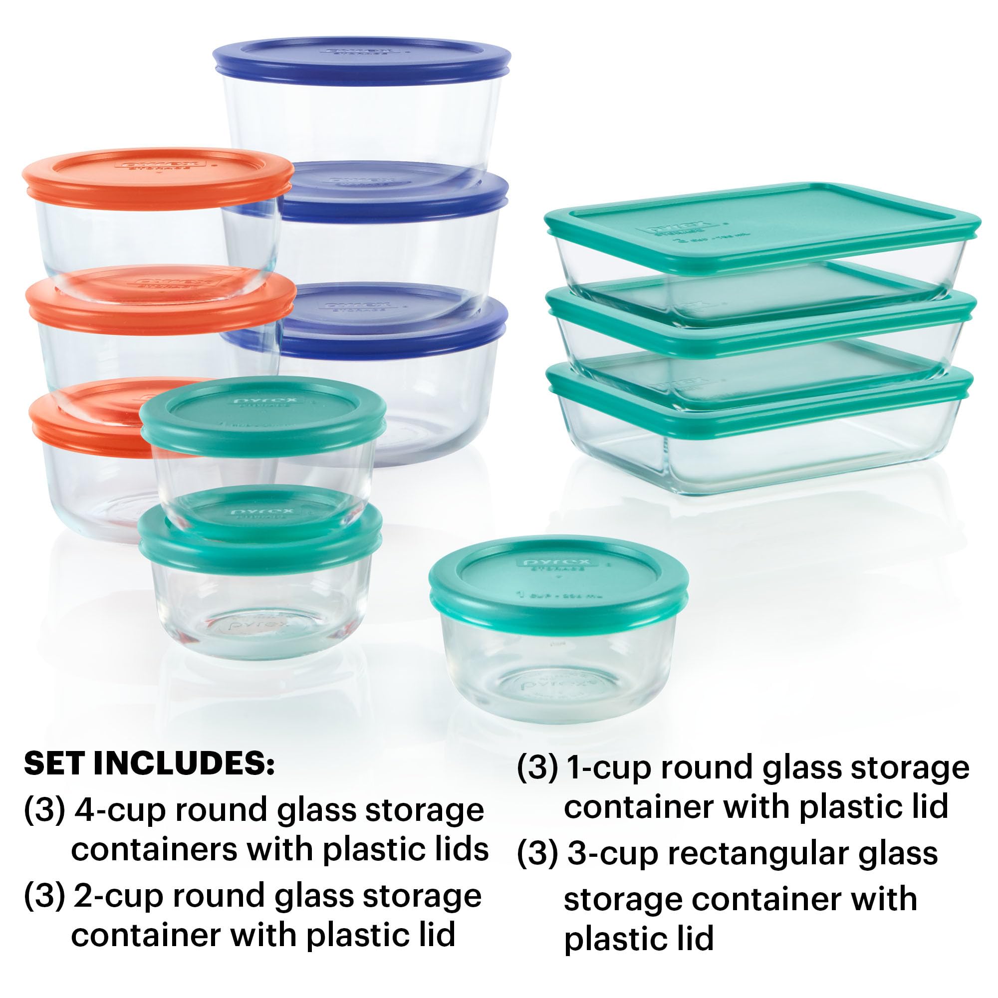 Pyrex couvercles colorés montrant ajustement hermétique et repérage rapide