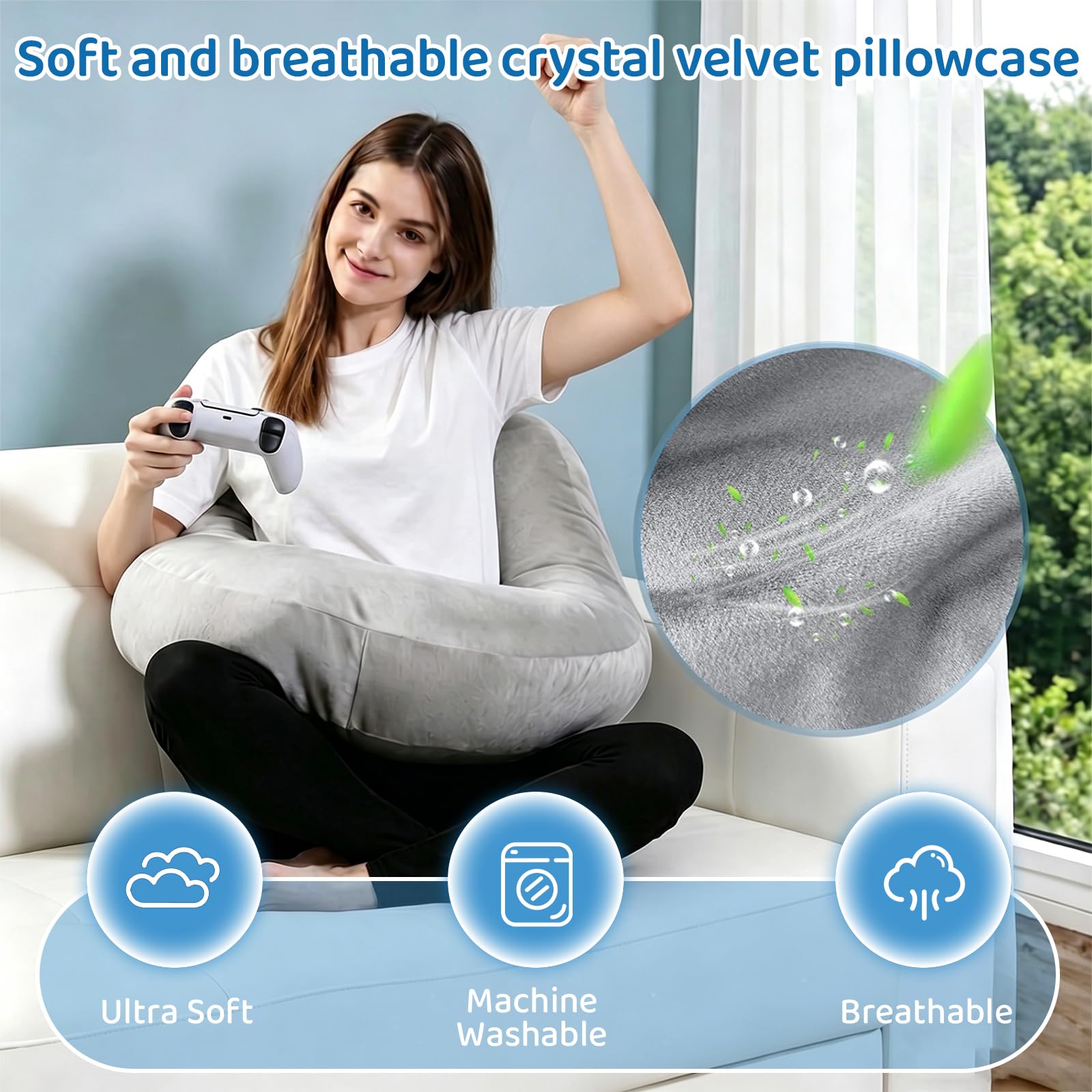 PYURIFAI coussin sorti de son emballage sous vide en cours d’expansion