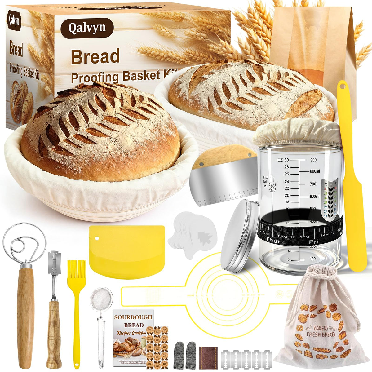 Qalvyn vue d'ensemble du kit complet pour démarrer le levain