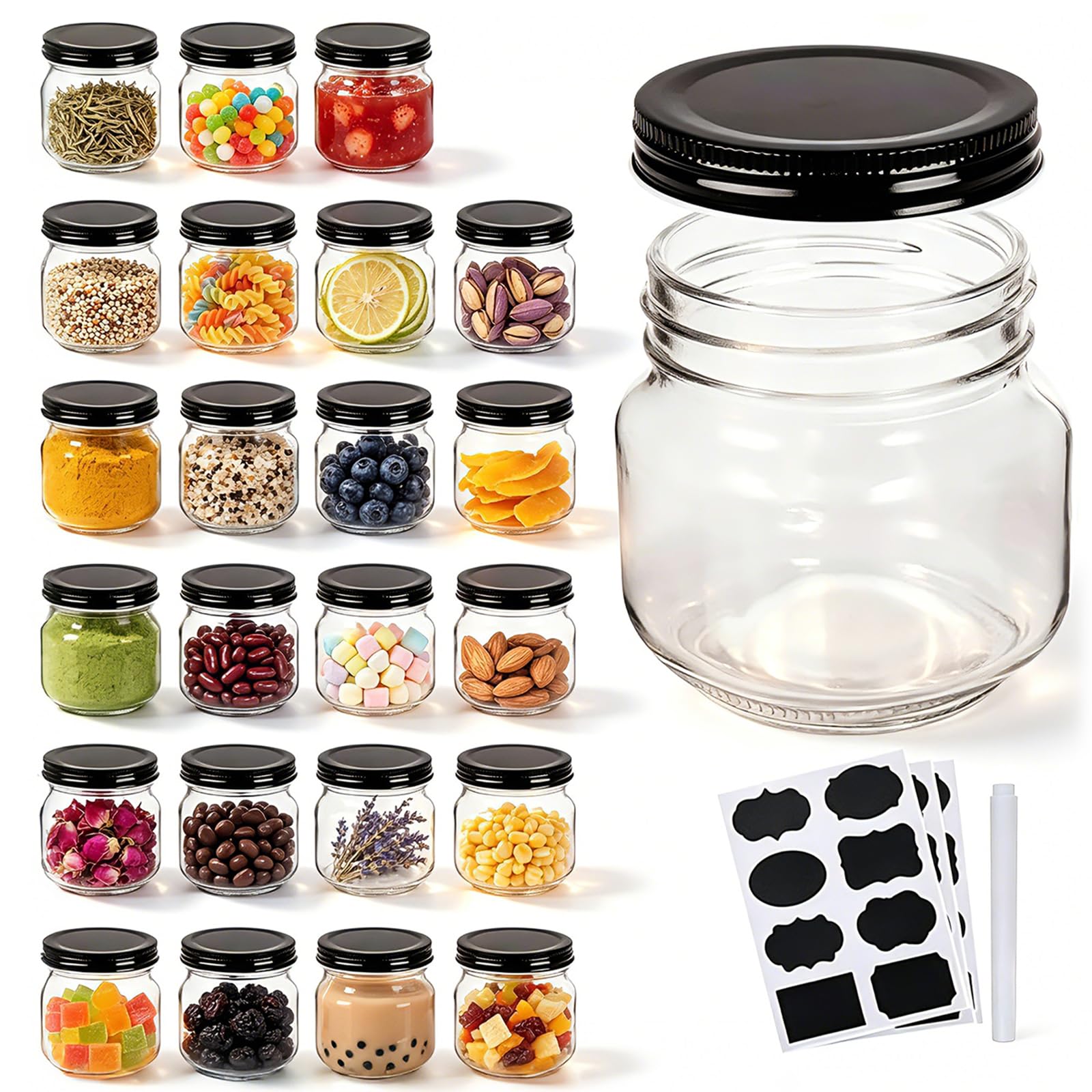 QAPPDA bocal face avant montrant verre clair et capacité 8 oz utile