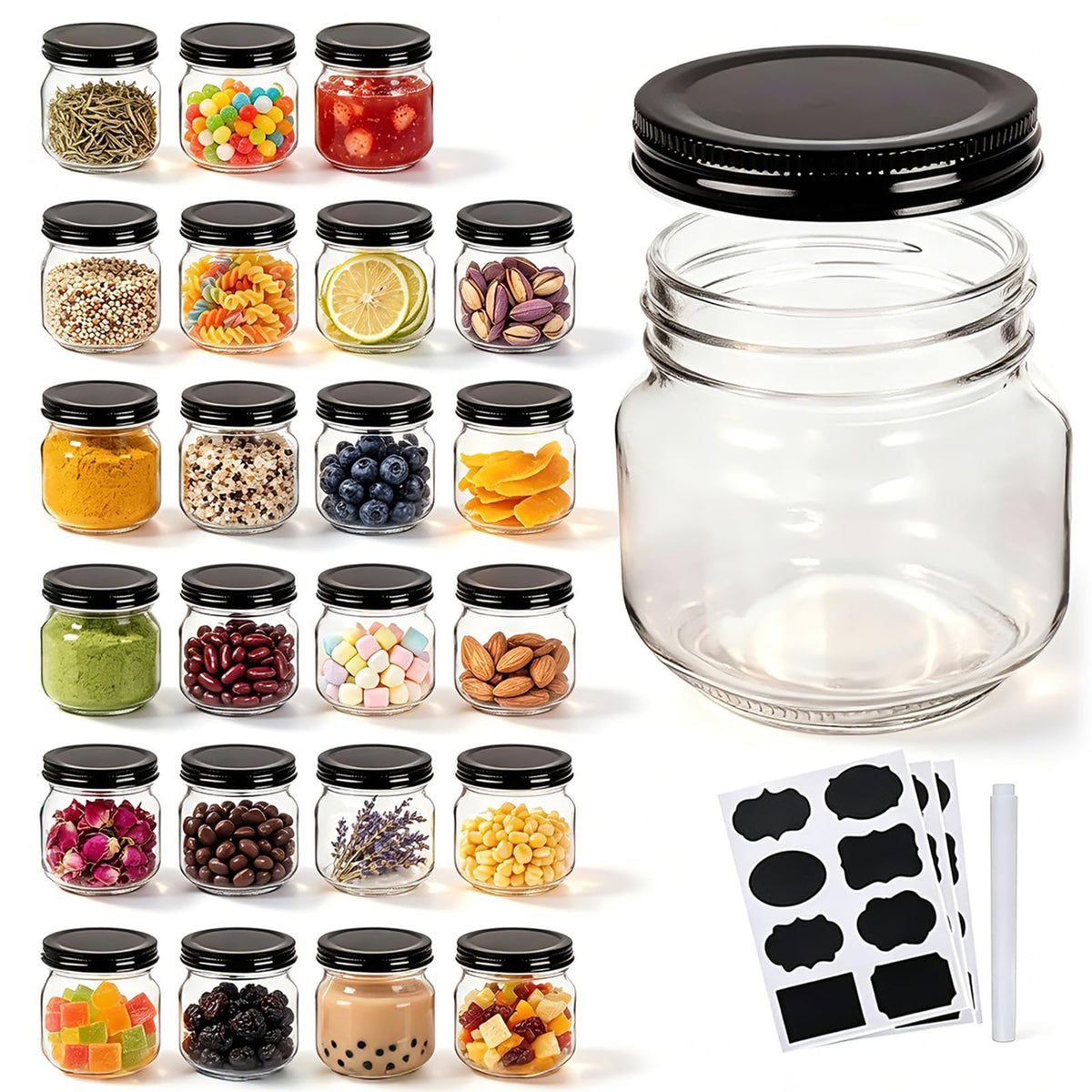 QAPPDA bocal face avant montrant verre clair et capacité 8 oz utile